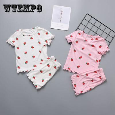 Two-piece Suit Children's Summer Thin Short-sleeved Pajamas Set Children's Home Service Girl's Baby Air-conditioned