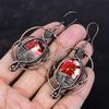 Kingman Red Mohave Copper Turquoise Earring Copper Wire Wrapped Earring Gemstone Handmade Earring Copper Wire Jewelry Designer Drop Earrings