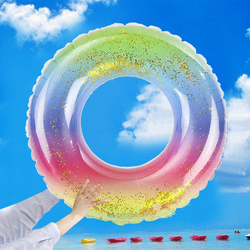 In Stock: Starry Sky Sequin Swimming Ring - Thickened Adult PVC Underarm Float