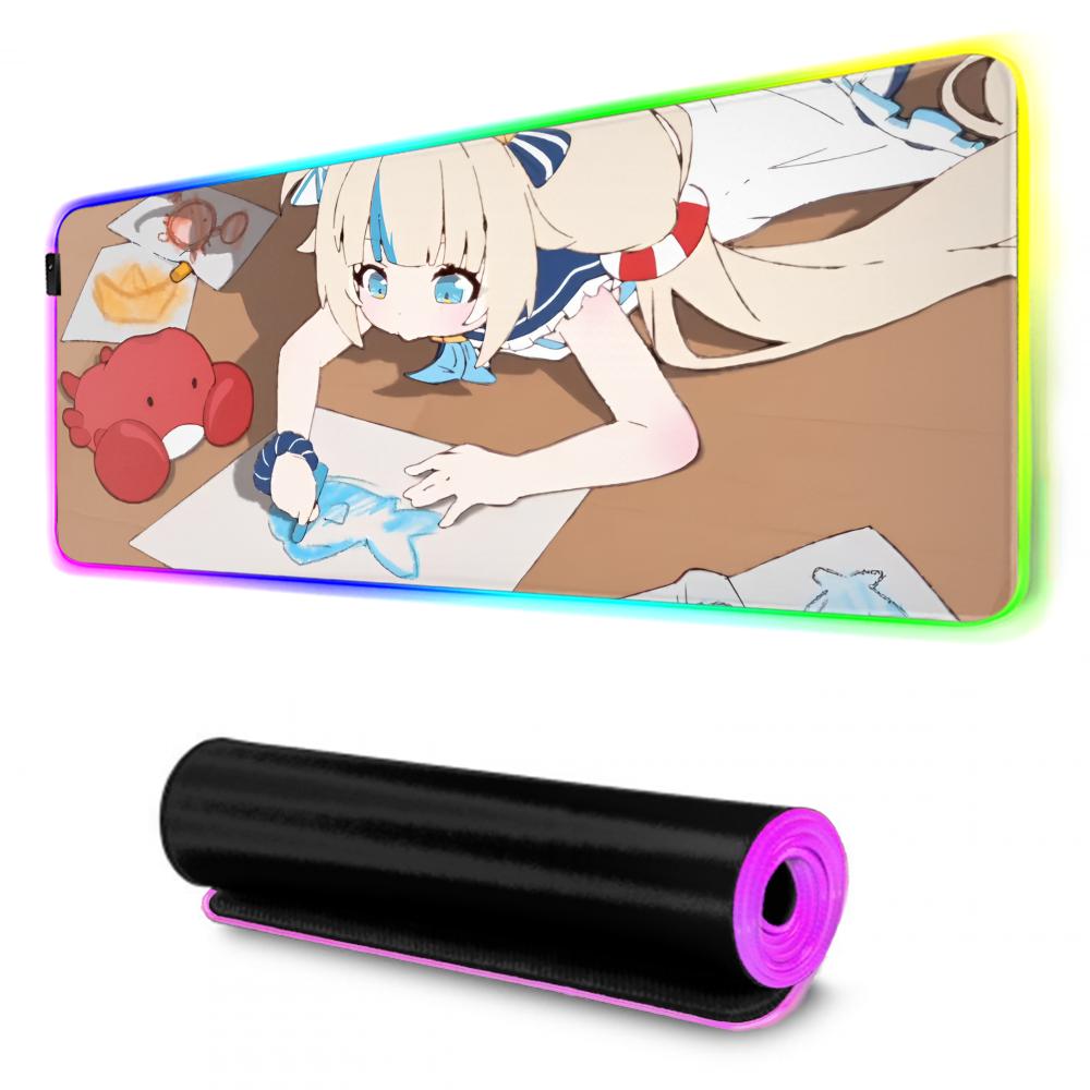 Sameko Saba Mouse Pad RGB Gaming Mousepad Big LED Pad PC Desk Mat Luminous Mouse Pad Large Keyboard Mats Table Rug With Backlit