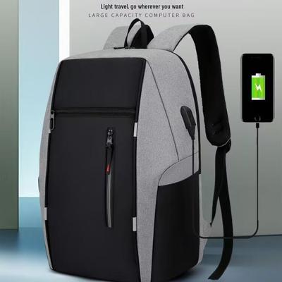 Men's Business Casual Waterproof Backpack with USB Port - Large Capacity for Travel and School