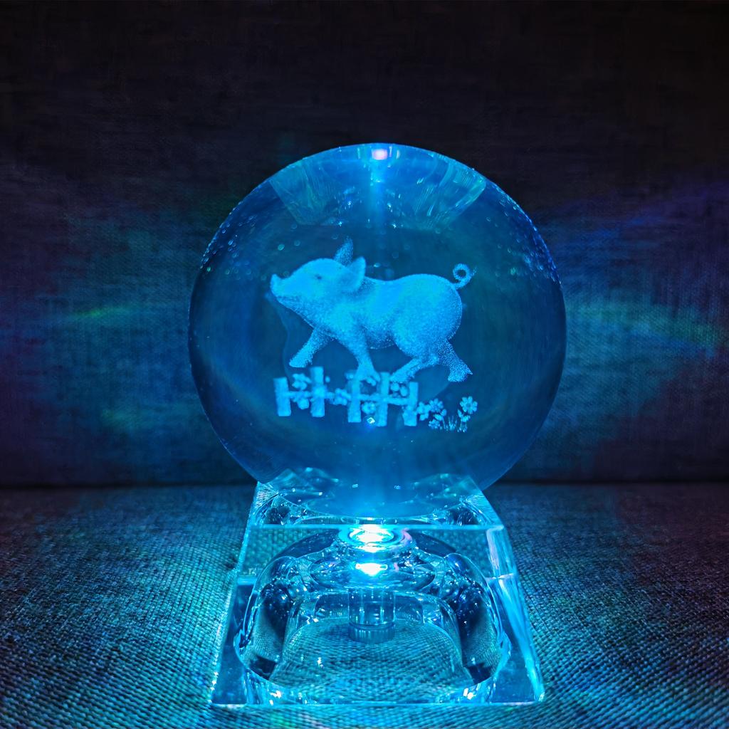 Minge de cristal LED Sistem solar 3D Planete Minge de cristal Minge de sticla Decor pentru casa Ornament pentru cadou de Valentine's Day
