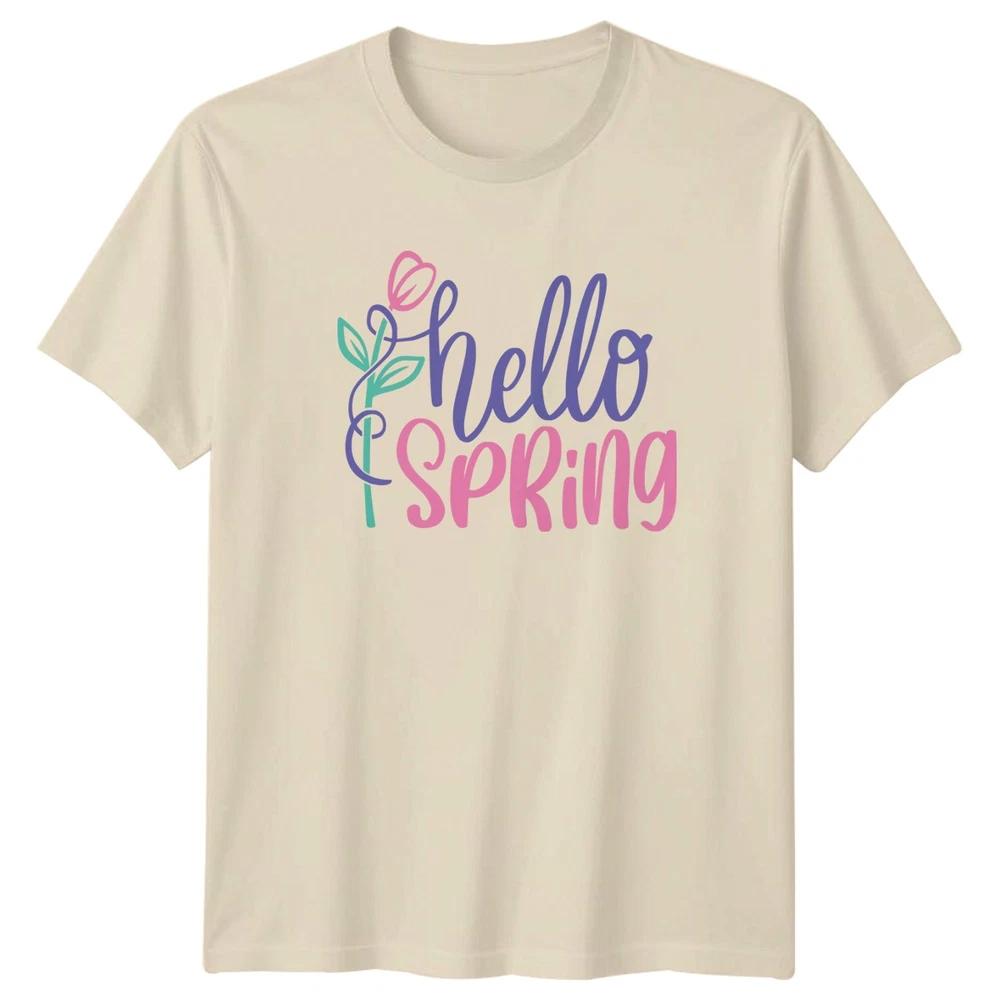 Hello Spring Unisexs TShirt Floral Gardening Seasonal Easter Gift For Her