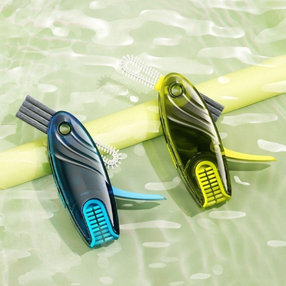 Handheld Cup Lid Cleaning Brush Rotatable Cup Mouth Brush Groove Gap Cleaning Brush  Thermos