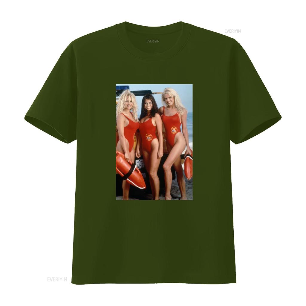American Classics Bw510n Tv Show Baywatch Babes Adult T Shirt Vibrant Print Perfect For Beach Lovers Vintage Fashion