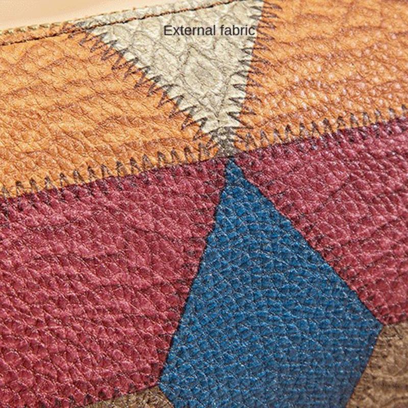 PU Leather Women's Mix-colours Long Wallet Trendy Aesthetic Wristband Vintage Zipper Purse Luxury Fawn Decor Clutch MIT