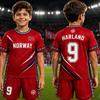 Boys Norway National Team Soccer Uniform Set Red Flag Print Short Sleeve Jersey Shorts Two Piece Outfit Breathable Fabric