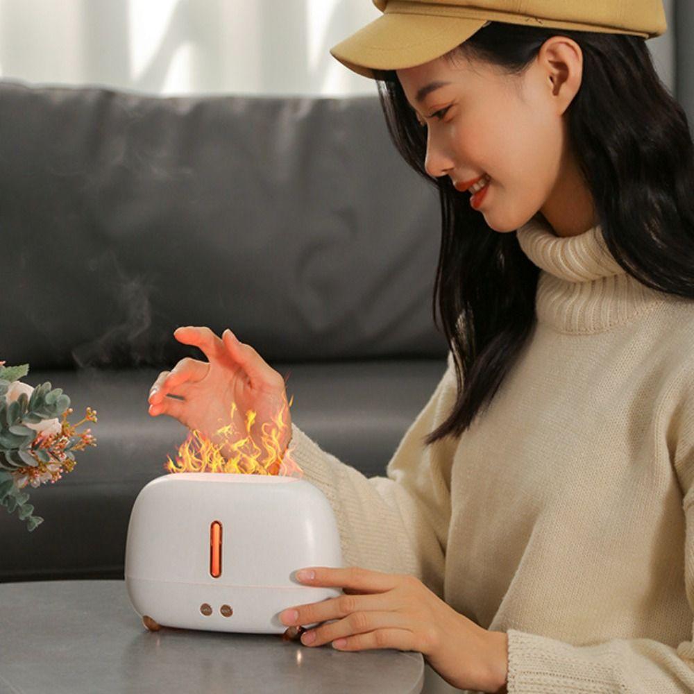 7 Colors Light Flame Aromatherapy Diffuser USB Flame Humidifier Aroma Diffuser  Office