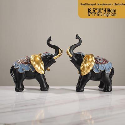 Szczęśliwe Słonie Żywiczne Statuetki