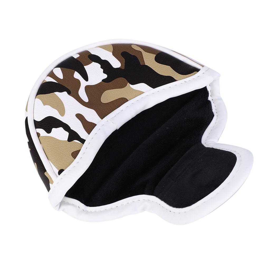 PU Leather Camouflage Semicircular Waterproof Magnetic Buckle Golf Putter Head Cover Club Headcovers