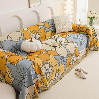 Vintage Chenille Sofa Towel Jacquard Four Seasons Universal Sofa Blanket One Piece Tassel Edge Sofa Towel Inclusive Cover Cloth