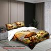 Deer Family Printed Duvet Cover For Kids Adult Warm Watercolor Style Autumnal Sunset 3PCS Full Bedding Sets With 2 Pillowcases