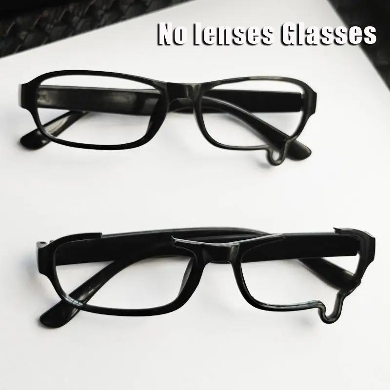 Men'S And Women'S  Teardrop Cosplay Glasses Frame Unisex Small Square Eyeglass No Lenses Popular Design Eyewear Accessories