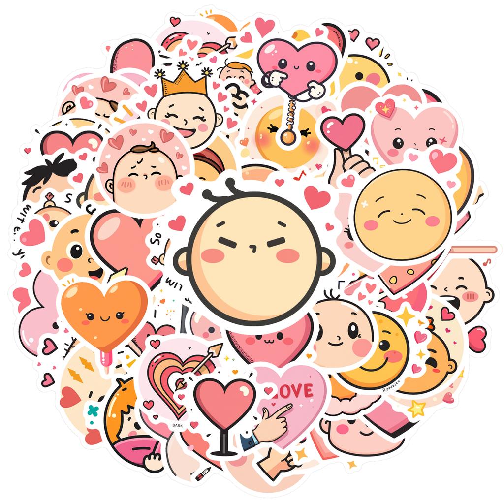 Playful Cute Faces Decals Whimsical Emotions Teacher Reward Stickers Stickers For Phone Fridge Car Sticker