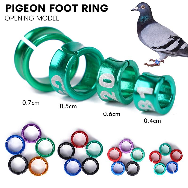 10Pcs Aluminum Pigeon Foot Rings Bird Parrot Leg Rings Bird Feeding Identification Outdoor Flying Training Bird Supplies