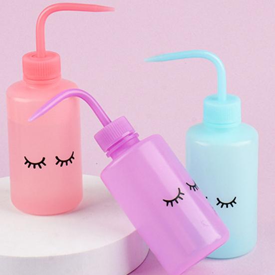 Wimpernreinigungsflasche mit gebogener Düse 250ml Augenbrauen Make-up Entfernung & Wimpernpflegewerkzeug Nachfüllbare Quetschflasche für Schönheitssalon Heimgebrauch
