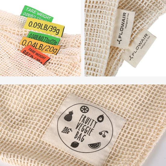 Shopping Bag Reusable Large Capacity Cotton Fruit Vegetable Produce Mesh Tote for Outdoor