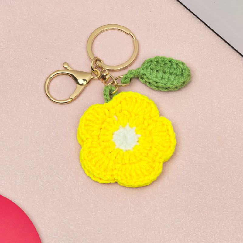 Handwoven Flower Keychain Ring - INS Style, Perfect for Bags and Teacher's Day Gifts