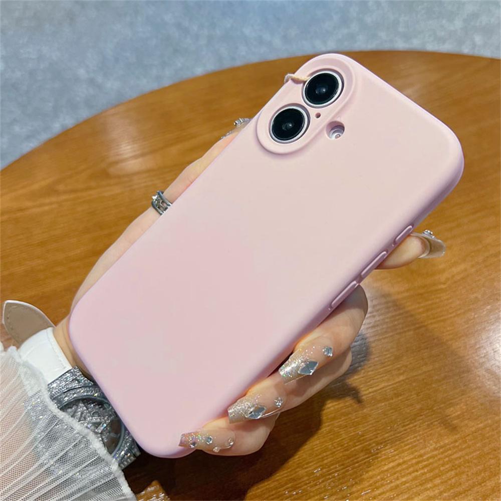 For iPhone 16 Case Precise Cutouts Liquid Silicone+PC Phone Cover with Camera Touch Control Button