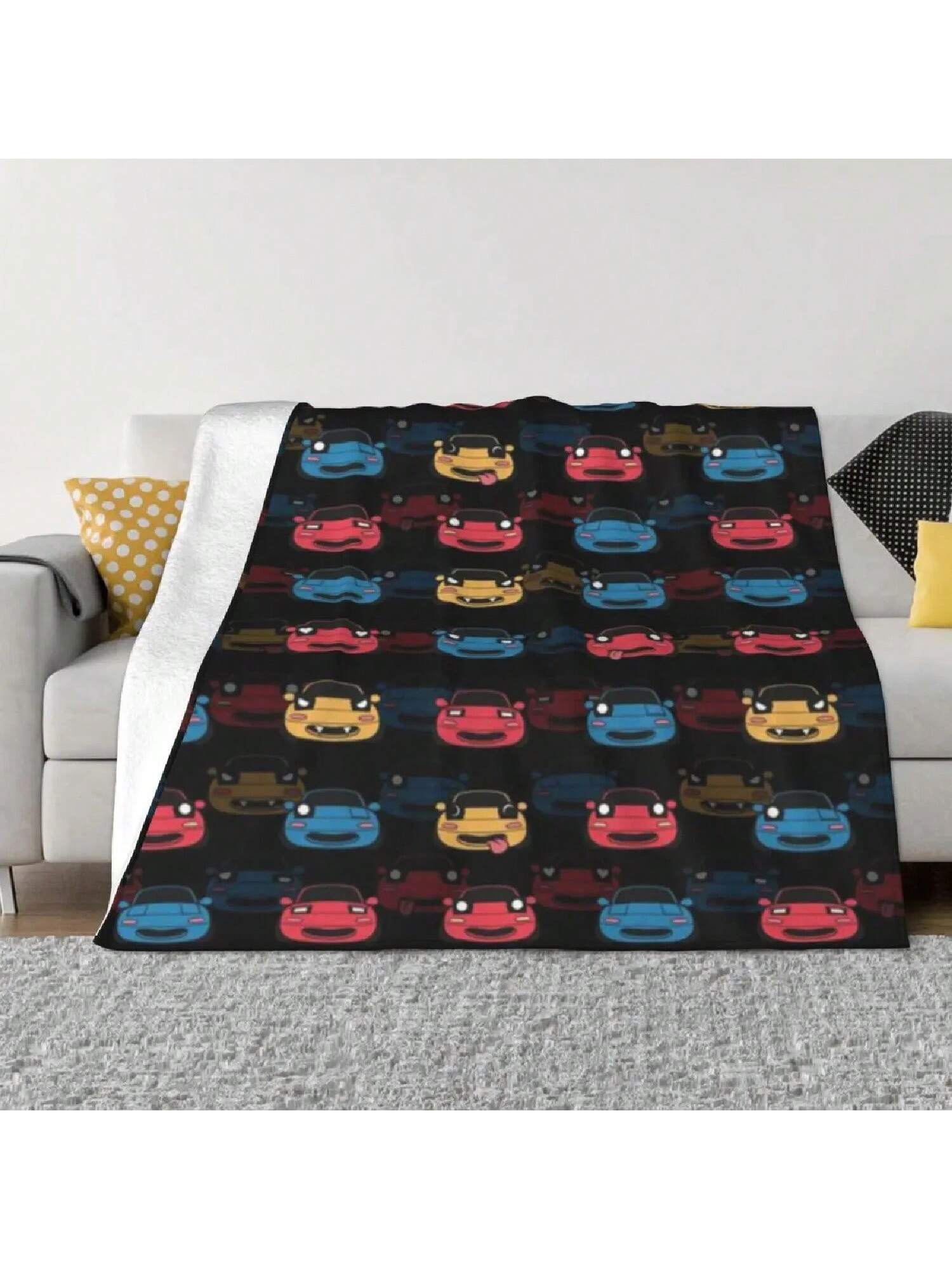 

MIATA PATTERN BLACK An Ultra-Soft Micro Fleece Blanket 75X95CM сірий колір