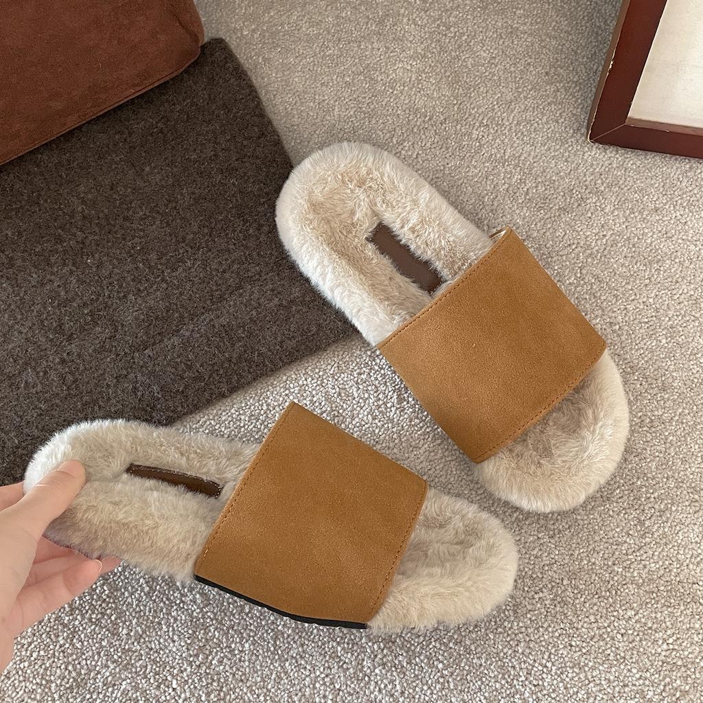 Queen Fan retro platte zachte pantoffels voor dameskleding buiten 2025 nieuw herfst en winter veelzijdig zachte zool antislip eenwoordige slipper