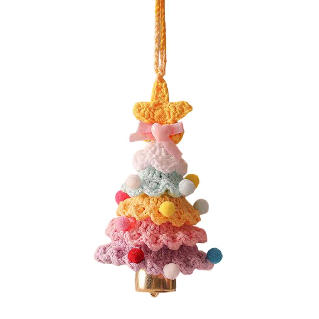Knitted Christmas Tree Ornament Festival Hanging Decoration for Door Auto Interiors Winter Holiday Party Centerpieces