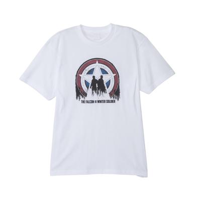 Small Planet Marvel 50 Design Winter Soldier Größe L Weißes T-Shirt 50/Falcon &