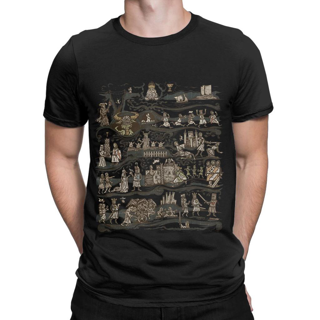 The Caerbannog Tapestry Funny 100% Cotton T-Shirt Monty Python and the Holy Grail Tees Tops For