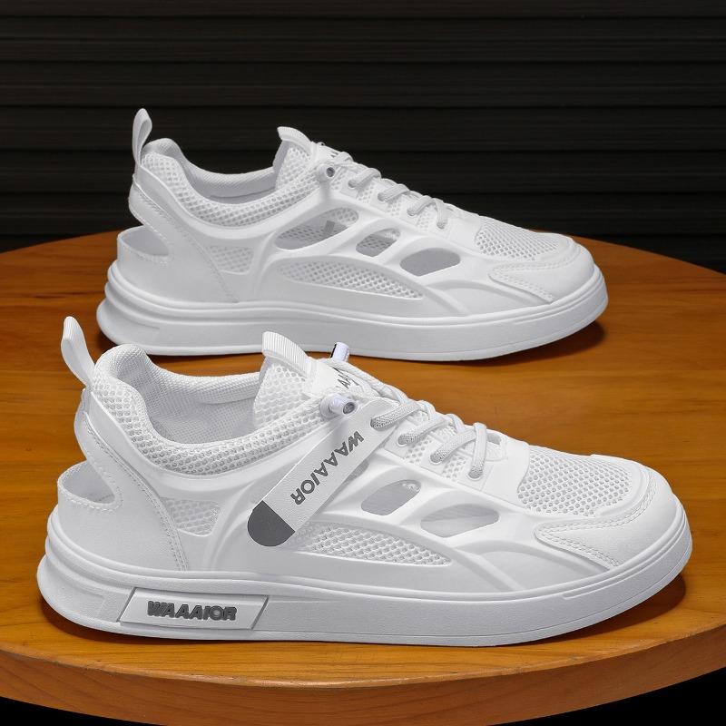 

Summer men s shoes new breathable hollow hole shoes men s trend versatile white shoes net shoes casual board shoes cloth shoes 44