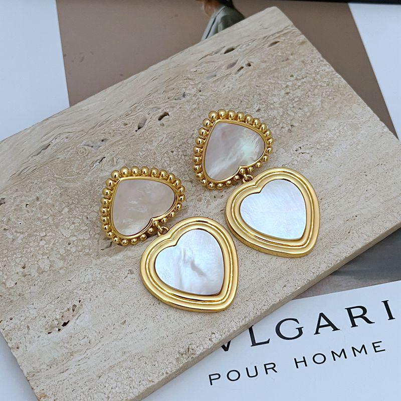 Elegant Light Luxury Shell Heart Earrings for Gentle, Sweet Style