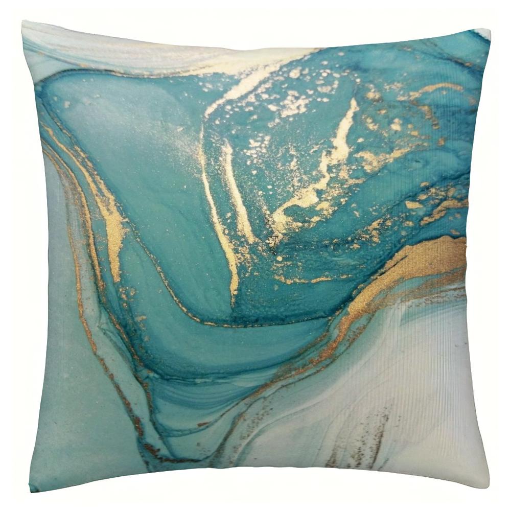 Abstract Marble Pattern Throw Pillow Case Cushion Cover Turquoise Aqua Pillowcas For Couch Sofa Bed Chair No Pillow Core Needed