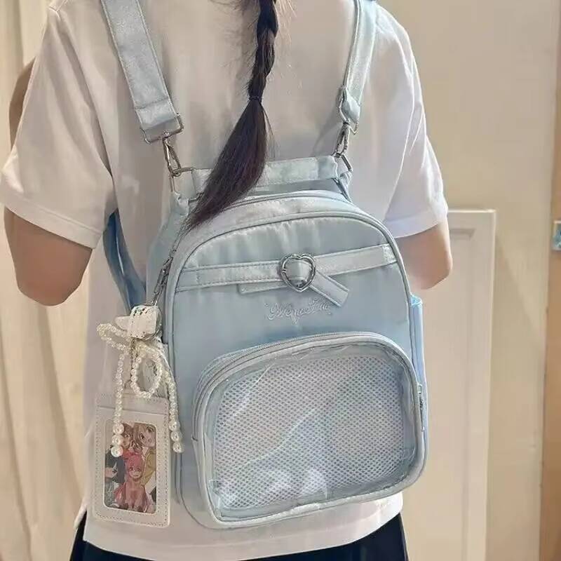 New Y2K Ita Carry Carrier Sweet Girls Transparent Bag Style Ladies' Spacious Casual Tote Bag DIY Display Handbag Rucksacks