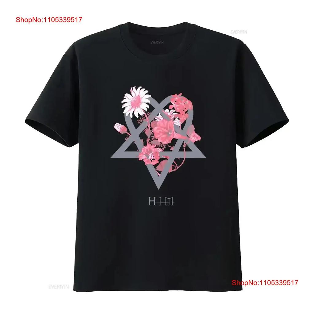him floral heartagram art logo T Shirt vintage Washed Slightly Casual Versatile Comfortable Str