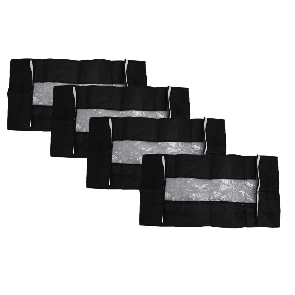 4PCS Under Bed Storage Box 90L Non Woven Foldable Underbed Storage Containers with Clear PVC Window for Clothes