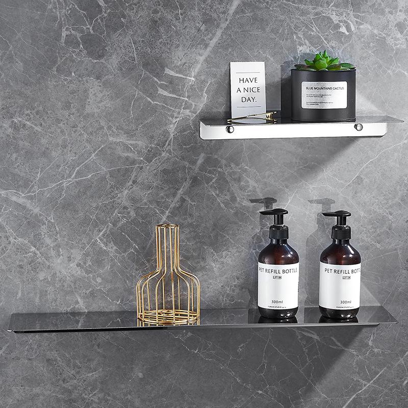 304 Stainless Steel Bathroom Wall-Mounted Shower Rack with Mirror Shelf