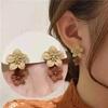 925 Silver Needle Green Red Butterfly Long Tassel Earrings For Women Jewelry Trending Korean Fashion Crystal Drop Earrings