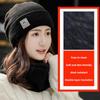 Women Knitted Beanie+Scarf Sets Thicken Velvet Lining Pullover Cap Unisex Winter Warm Plush Bonnet Neck Protection Scarves Hat