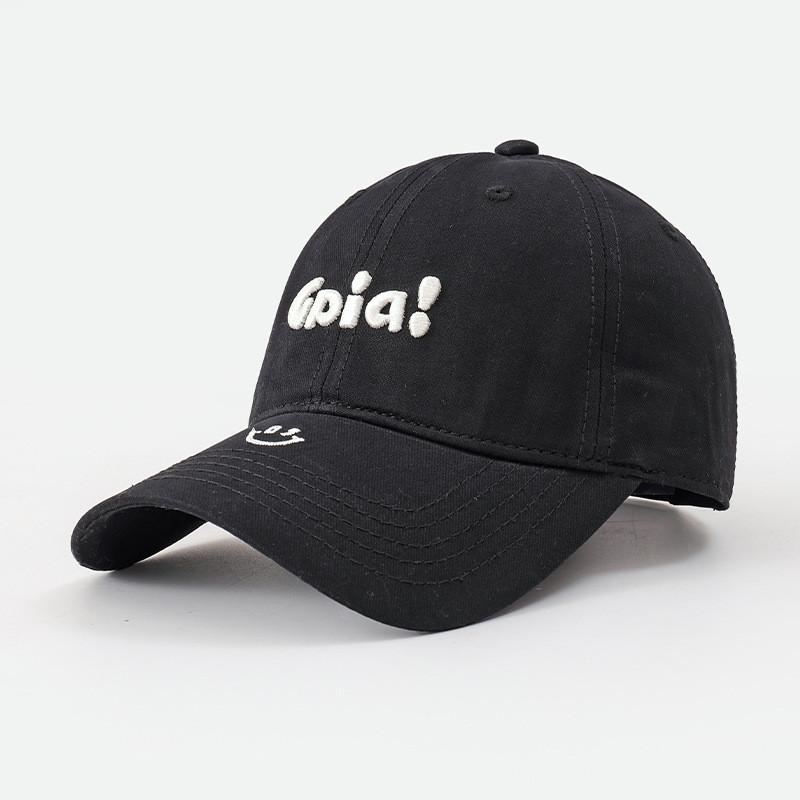 Cotton Baseball Cap With Embroidered Letters Sun Protection For Adults