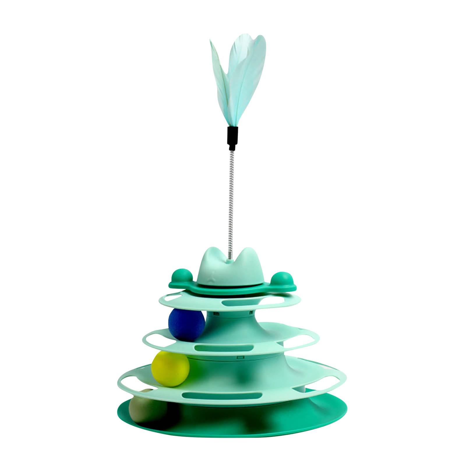 

Игрушки для кошек Четырехъярусная карусель для кошек Самовозбуждение Скука Дразнящие игрушки для кошек Интерактивные игрушки для кошек Товары для животных One Size зелёный