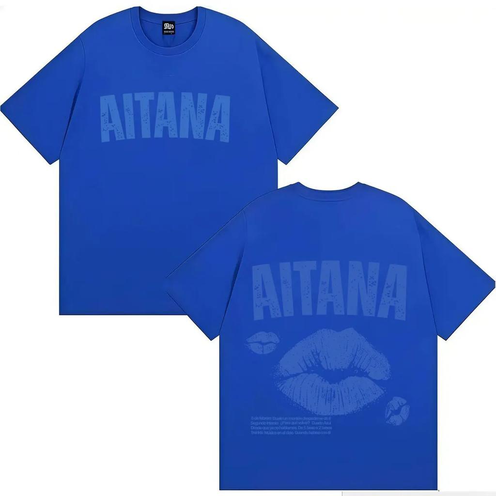 Rapper Aitana 2026 Doppelseitiger Print Grafik T-Shirts Herren Damen Lässig Sommer Harajuku Übergroßes Kurzarm-T-Shirt Unisex