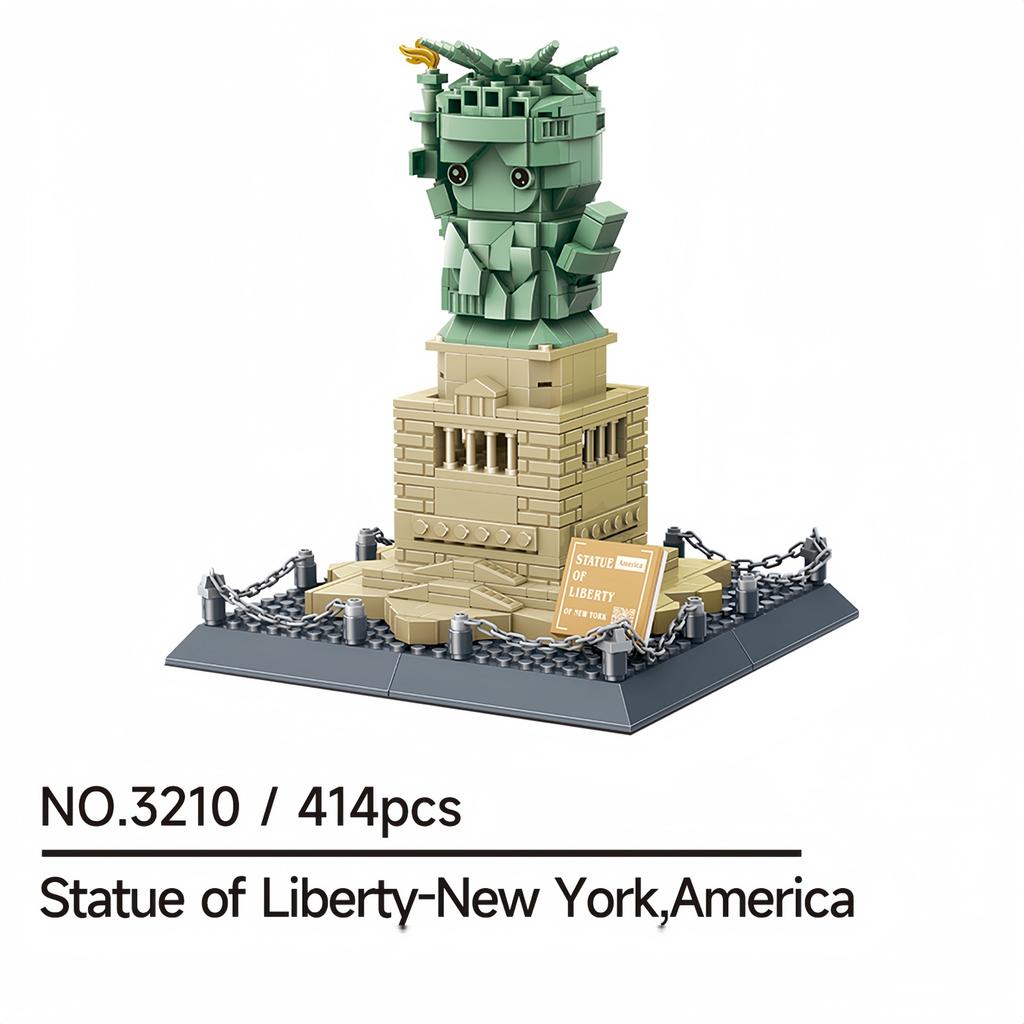 Moc World Architecture Statue Of Liberty Large Collection Building Blocks Set Model Kids And Adults Christmas Gift