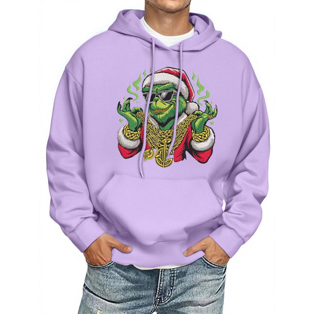 Men's Print Hooded Sweatshirt Long-Sleeve Casual Pullover Hoodie Hooded Sweatshirt