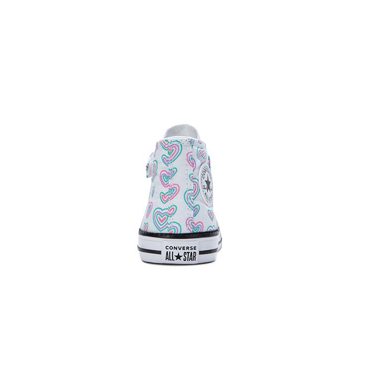 Converse Chuck Taylor All Star EasyOn High TD Hearts Baby Sneakers White Oops-Pink A08379C