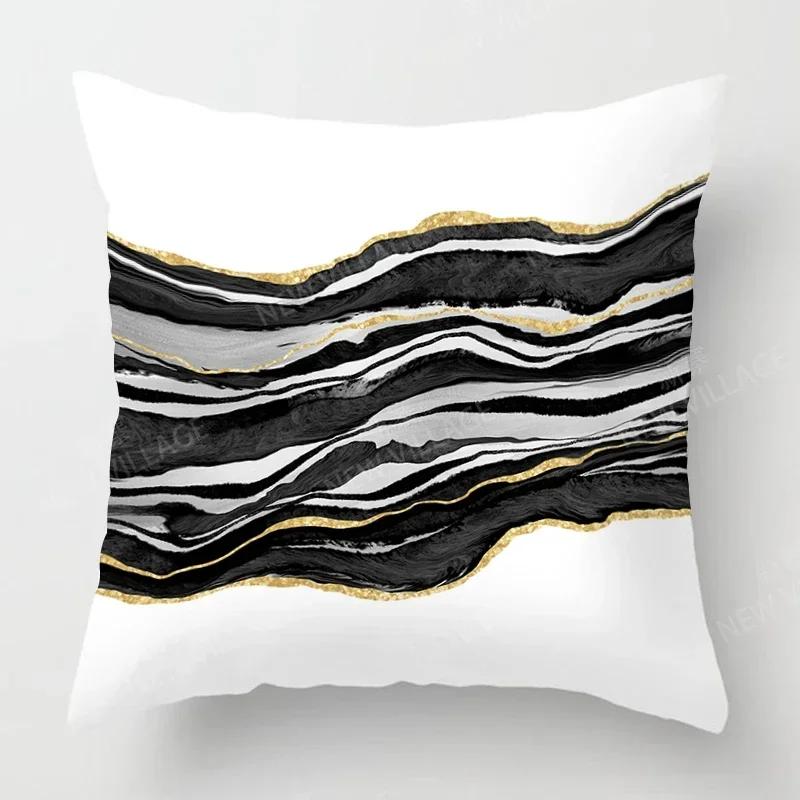 Abstrakcyjny Wzór Osobowości Czarny Marmur Poszewka na Poduszkę Dekoracja Domu Poszewka na Poduszkę Dekoracyjną Dekoracja Sofy w Salonie