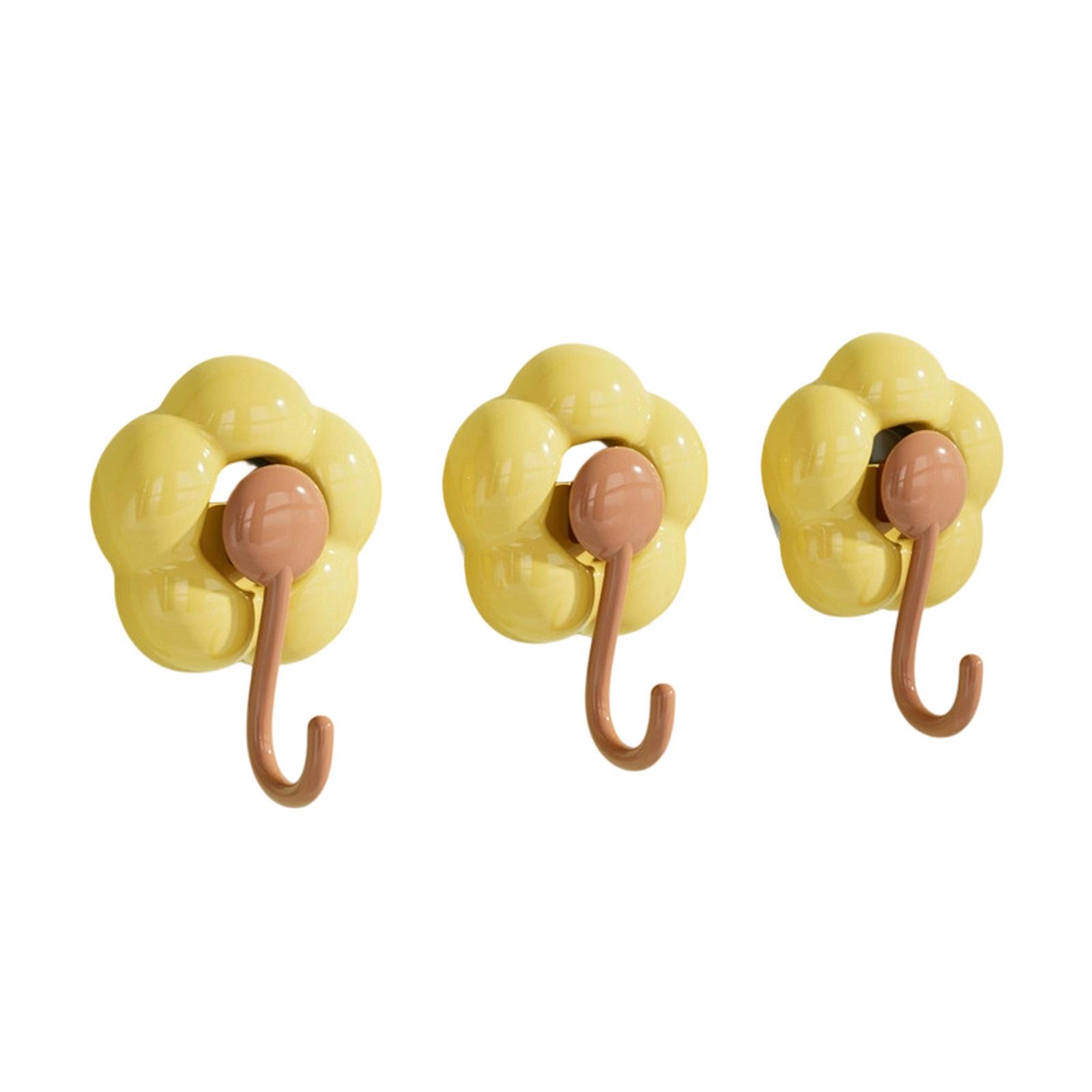 

Sunflower Suction Cup Hooks, Punch-Free Vacuum Suction Hooks, No Wall Hanger for Kitchen Bathroom Living Room one size жовтий
