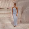2024 Spring/Summer Sexy Solid Color Sleeveless Backless Slim Dress for Women