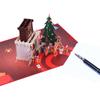 3D Christmas Fireplaces Greeting Card Festive Warm Wishes and Celebrations Holiday New Year Present