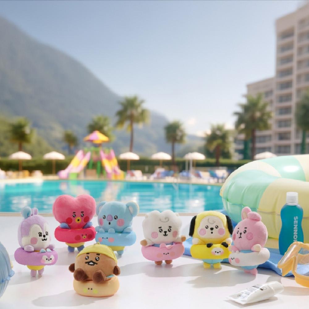 

BT21 Character Baby Splash Edition Plush Doll Key Ring TATA