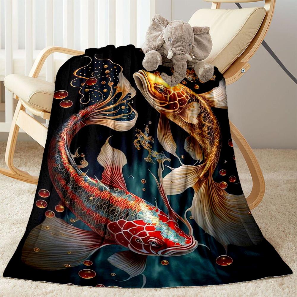 Fish Blanket Soft & Cozy Suitable for Seaside Office Couch for All Seasons Playful Design Ideal Gift for Friends Family Couples Picnic