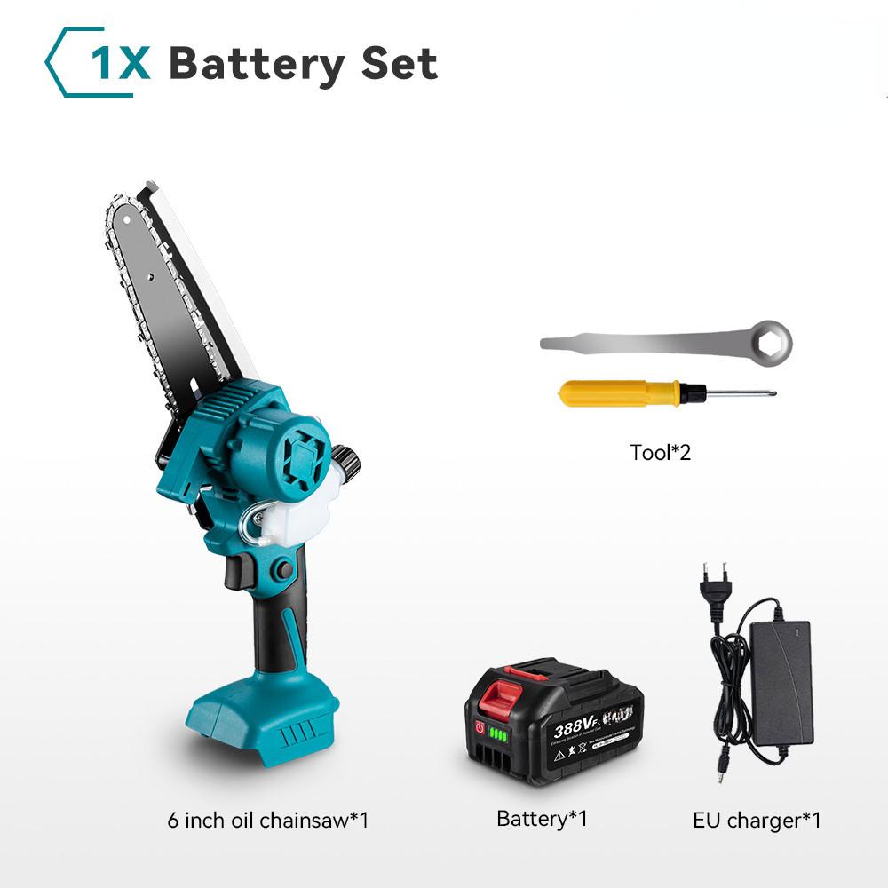 Fierăstrău electric fără perii de 2000W cu 6 inci cu bidon de ulei reglabil, drujbă portabilă fără fir pentru tăiat bușteni, unealtă pentru tăiat ramuri